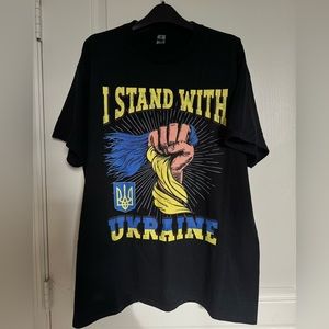 Black men’s t-shirt size L. Stand with Ukraine.